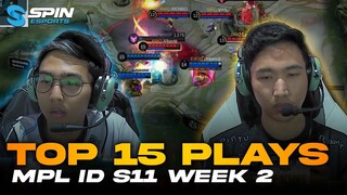 TOP 15 MPL SEASON 11 WEEK 2 - EL CLASSICO SUPER GILA! TERIZLA LEMON GA NGOTAK! GG DEFENSE EVOS!