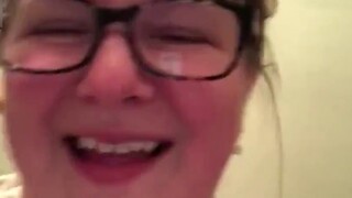 Why is it that the father and son are cleaning the sewer, but only the mother is laughing and crying