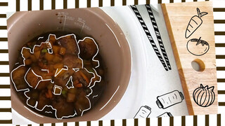 【排骨土豆焖饭】用电饭煲一下就做好的超级简单的焖饭！超级好吃