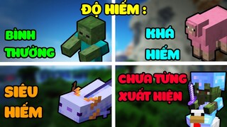 10 Sinh Vật (Mobs) Và ĐỘ HIẾM Của Chúng Trong Minecraft - Siêu Zombie Cực Hiếm