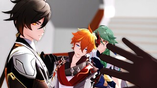 【原神MMD公钟】公子，我拍帝君的屁股你不会生气吧【达达利亚 钟离】