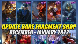 UPDATE RARE FRAGMENT SHOP DESEMBER 2021! SKIN STARLIGHT TERBARU MOBILE LEGENDS!!