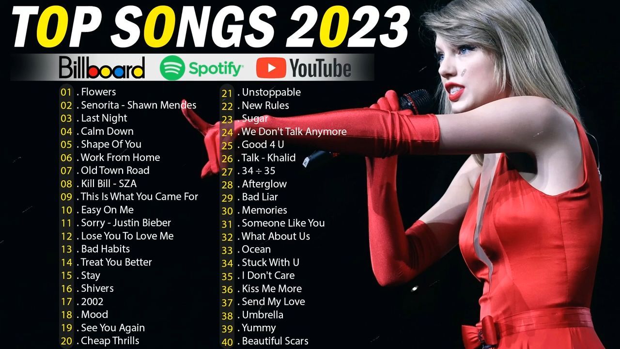 Billboard Hot 50 Songs of 2023 - Pop Hits 2023 - New Pop Popular Songs 2023-  Miley Cyrus, Adele, Ed Sheeran, Justin bieber 