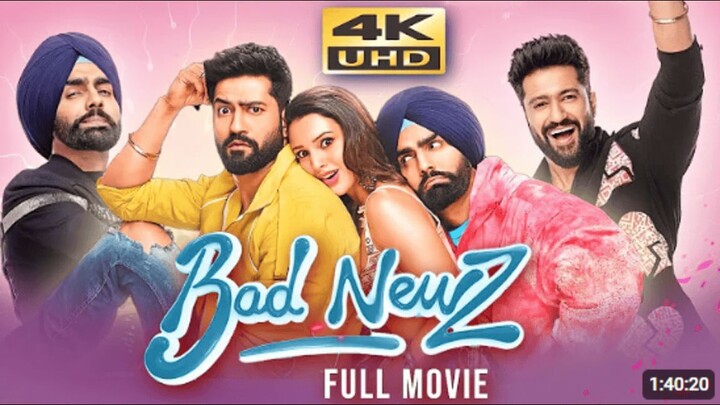 Bad Newz (2024) Hindi Full Movie _ Starring Vicky Kaushal, Triptii Dimri, Ammy V