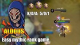 Easy game with Aldous Daily ranking |Mythic rank gameplay [K2 Zoro]