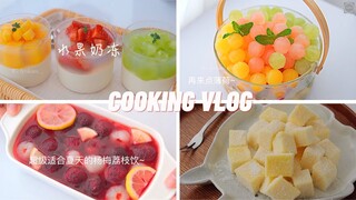 No-Bake Summer Desserts - Fruit Panna Cotta, Choco Icecream Cube and more | ASMR Cooking |#12