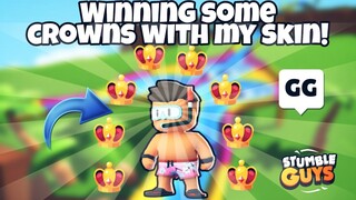 Winning some Crowns with my Skin in Stumble Guys