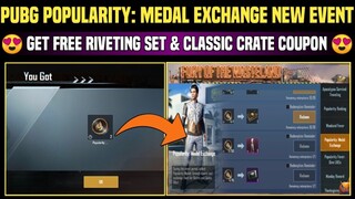 Pubg Mobile Popularity: Medal Exchange New Event | Get Free Riveting Set & Classic Crate Coupon