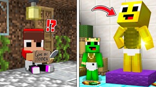 Rich vs Poor Baby JJ & Mikey who's better challenge Minecraft Maizen Mizen Mazien POOR to RICH