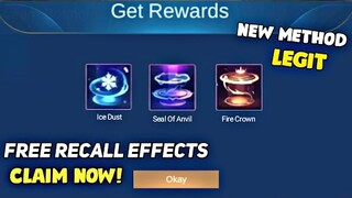 HOW TO GET EPIC RECALL EFFECTS? FREE! (CLAIM NOW) | Mobile Legends 2021