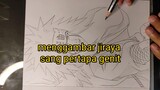 tehnik menggambar jiraya dari Naruto shippuden hanya menggunakan pencil saja