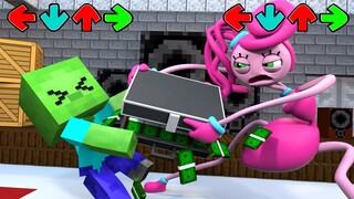 Monster School: Friday Night Funkin vs Mommy Long Legs - Zombie buy back House | Minecraft Animation