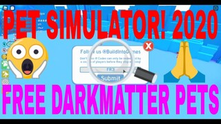 PET SIMULATOR 2021! FREE DARK MATTER FESTIVE IMMORTOUS  IN JUST 1 CODE (ALL NEW SECRET CODES 2021 )