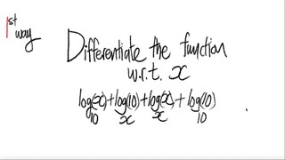 1st way: Differentiate the function w.r.t x log10(x)+logx(10)+logx(x)+log10(10)