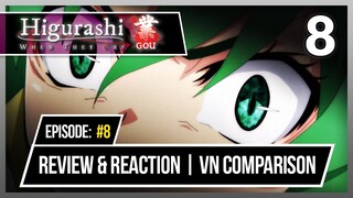 Higurashi Gou: Episode 8 | Review Reaction & VN Comparison - Shion is the Culprit..?