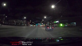 Halloween Night Drive Downtown Winnipeg Manitoba Canada