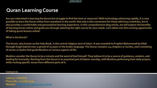 Quran Learning Course
