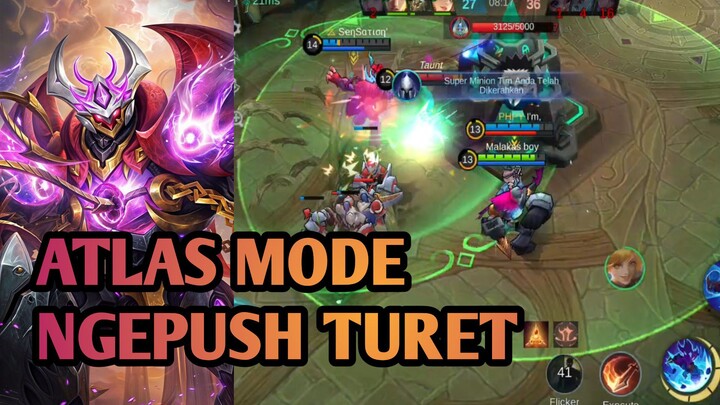 MAIN ATLAS TAPI PUSH TURET | GAMEPLAY ATLAS MLBB