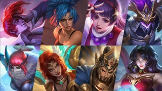 8NEW SKIN-IORI YAGAMI CHOU, ATHENA ASAMIYA GUINEVERE, LEONA KARINA, ONIMARU SABER, FIERY MOTH HANABI