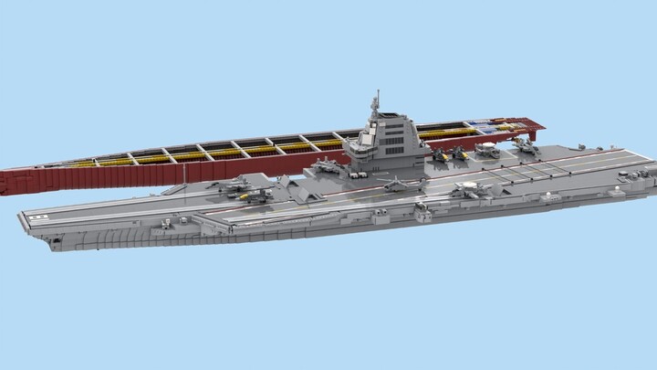 1.6-meter giant ship! The only 1:200 scale 003 Fujian ship MOC assembly on the Internet