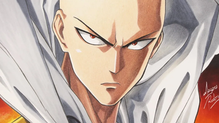 SAITAMA [ONE PUNCH MAN] WITH COLOR PENCIL - Anime Drawing