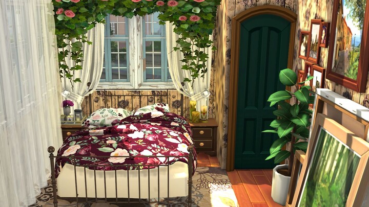 The Sims 4 Quick Build】Girl's Flower House Living Alone in Willow Creek