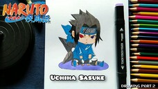 Menggambar Uchiha Sasuke chibi [ PT 2]