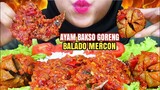 ASMR AYAM BAKSO GORENG BALADO MERCON | PEDAS GILA