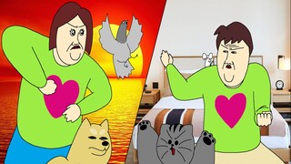 [Animal friends] Watching the sunrise in the New Year vs staying at home