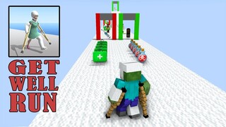 Monster School : GET WELL RUN CHALLENGE - Funny Minecraf Animation