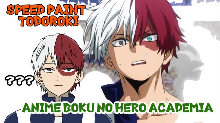 [speedpaint]gambar todoroki versi kalem(anime Boku no Hero academia)