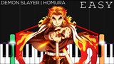Demon Slayer - Homura - Kimetsu no Yaiba The Movie - Mugen Train Theme - LiSA | EASY Piano Tutorial