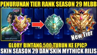 UPDATE PENURUNAN TIER RANK SEASON 29 MOBILE LEGENDS! SKIN ALICE S29, TIER BARU MYTHICK IMMORTAL