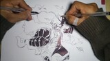 ONE PIECE - Drawing | D. Luffy (manga) [2manos]