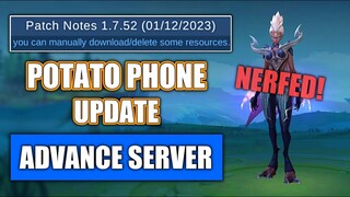 POTATO PHONES CAN PLAY ML AGAIN! | NEW ADVANCE SERVER UPDATE