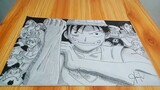I draw straw hat pirates in oneframe _ using the old drawing ni Luffy _ SUBSCRIB