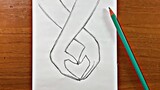 Easy drawing | how to draw hands doing heart move
