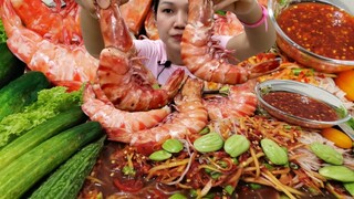 กินกุ้งลายเสือ 5ตัวต่อกิโลละ1700บาท เนื้อแน่นหวาน กับตำซั่วเผ็ดลมออกหู