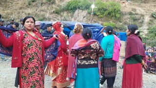 bride groom dancing with family members