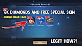 NEW! FREE! GIFT SUMMER 6K DIAMONDS AND SPECIAL SKIN! LEGIT!FREE DIAMONDS! | MOBILE LEGENDS 2023