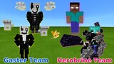 Gaster Team vs. Herobrine Team | Undertale vs. Creepypasta in Minecraft | Epic Team-Up Battle