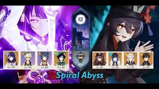 Raiden Overloaded & Hutao Geo | New Spiral Abyss 2.8 | Full Star - Genshin Impact