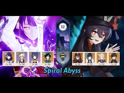 Raiden Overloaded & Hutao Geo | New Spiral Abyss 2.8 | Full Star - Genshin Impact