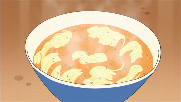 [Crayon Shin-chan] Sungguh nikmat menyantap ramen hot pot sumo yang harum, daun bawang, dan sup sega