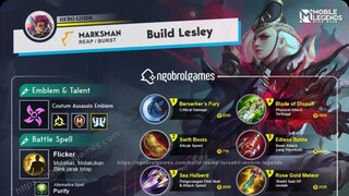 BUILD LESLEY TERSAKIT 2024?🔥 GAMEPLAY HERO MOBILE LEGENDS