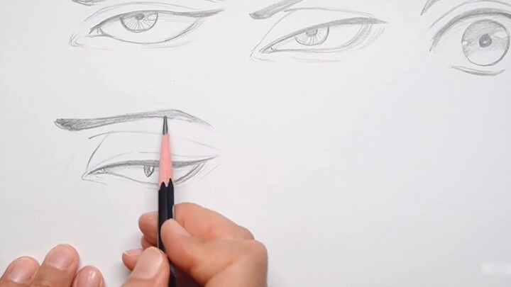 How to draw a boy's eyes? Demonstration of various drawing methods of hand-painted eyes. Tutorial on