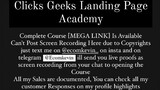 Clicks Geeks Landing Page Academy course is available at low cost intrested person's DM me yes