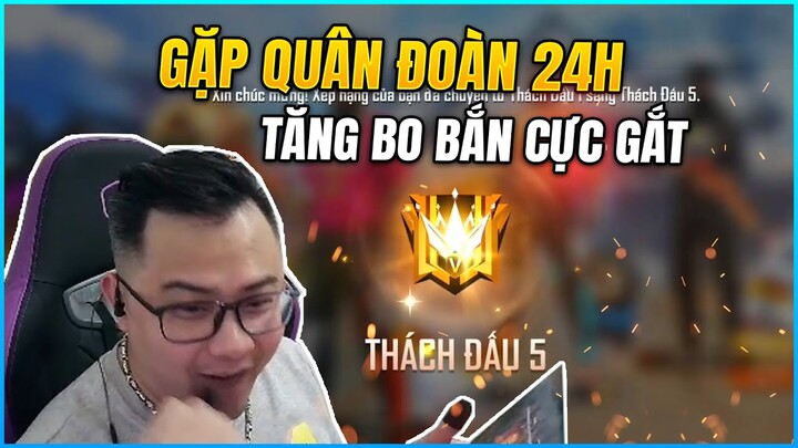 [Free Fire] Trận Cuối Lên Rank Thách Đấu Gặp Quân Đoàn 24h Tăng Bo Bắn Cực Gắt