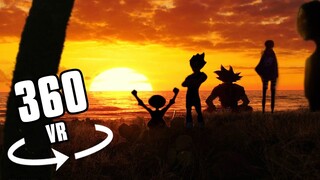 360° VR SUNSET watching with your favourite HEROES! Mikasa, Goku, Vegeta, Luffy, Female Titan