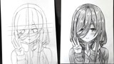 Cara menggambar nakano miku - how to draw nakano miku | gotoubun no hanayome